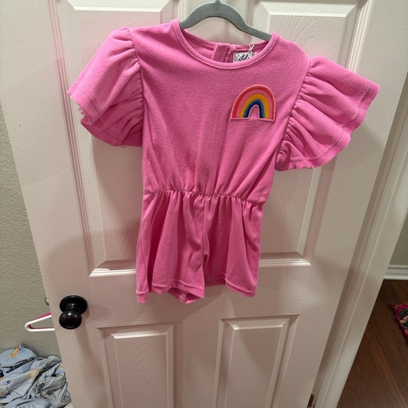Lola + the Boys Pink Rainbow Romper - Picture 2 of 5